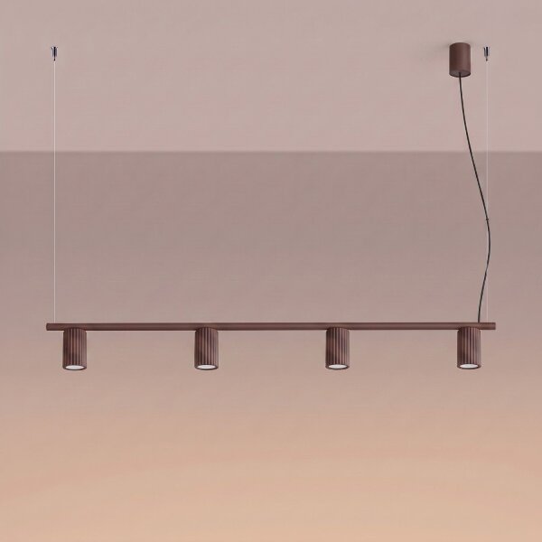 Hängelampe höhenverstellbar Aluminium Braun GU10 122cm