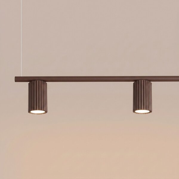 Hängelampe höhenverstellbar Aluminium Braun GU10 122cm