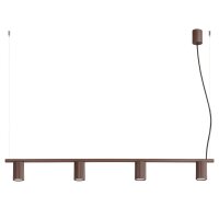 H&auml;ngelampe h&ouml;henverstellbar Aluminium Braun GU10 122cm