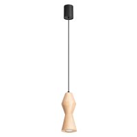 Pendelleuchte Holz Schwarz Natur GU10 &Oslash;10 cm rund