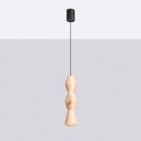 Pendelleuchte Holz Schwarz Natur GU10 Ø10cm rund...