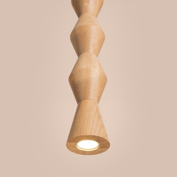 Hängelampe Holz Schwarz Natur GU10 Ø10 cm Skandinavisch