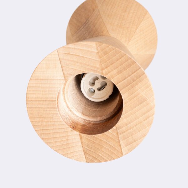 Hängelampe Holz Schwarz Natur GU10 Ø10 cm Skandinavisch