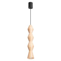 H&auml;ngelampe Holz Schwarz Natur GU10 &Oslash;10 cm...