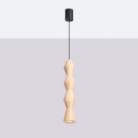 Hängelampe Holz Schwarz Natur GU10 Ø10 cm...