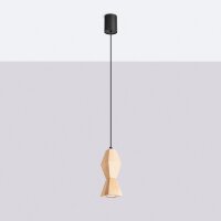 Pendelleuchte Holz Schwarz Natur Modern GU10 Ø8 cm...