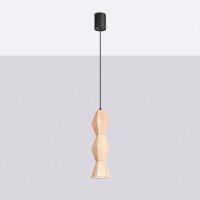 Pendelleuchte Holz Schwarz Natur GU10 Ø8cm rund...