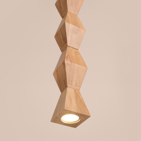 Hängelampe Holz Schwarz Skandinavisch GU10 Ø8cm rund