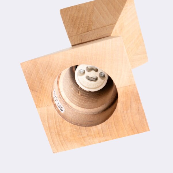 Hängelampe Holz Schwarz Skandinavisch GU10 Ø8cm rund
