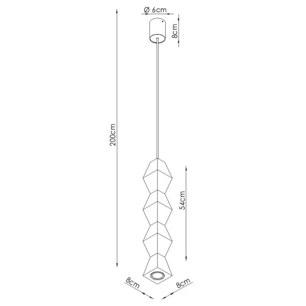 Hängelampe Holz Schwarz Skandinavisch GU10 Ø8cm rund