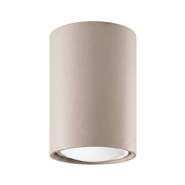 Deckenleuchte Stahl Taupe Modern GU10 H:10 cm rund