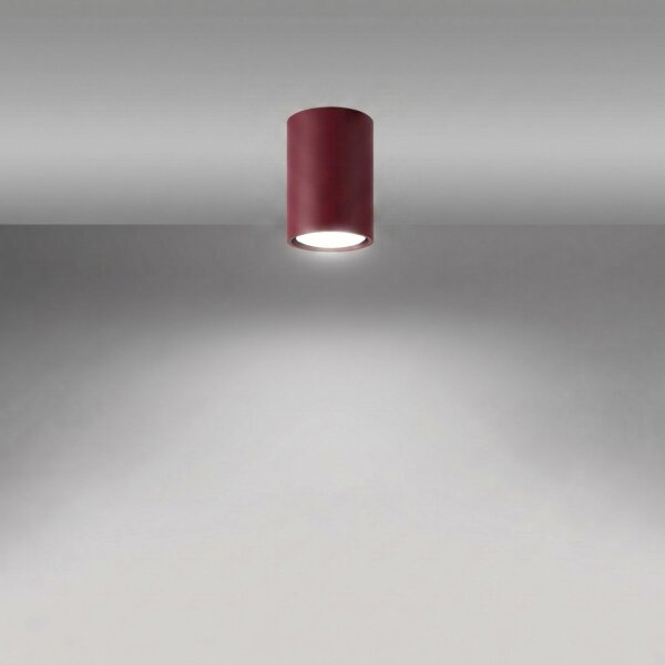 Deckenleuchte Stahl Burgund Modern GU10 B:6cm rund