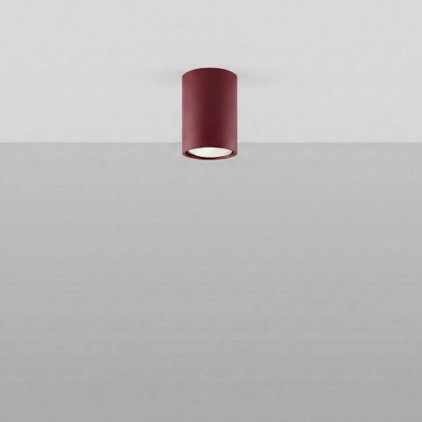 Deckenleuchte Stahl Burgund Modern GU10 B:6cm rund