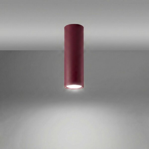 Deckenlampe Stahl Burgund Modern GU10 H:20 cm rund