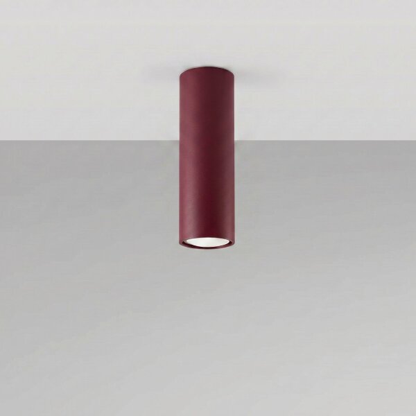 Deckenlampe Stahl Burgund Modern GU10 H:20 cm rund