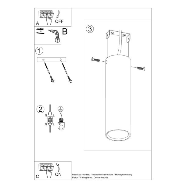 Deckenlampe Stahl Burgund Modern GU10 H:20 cm rund