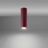 Deckenlampe Stahl Burgund Modern GU10 H:20 cm rund
