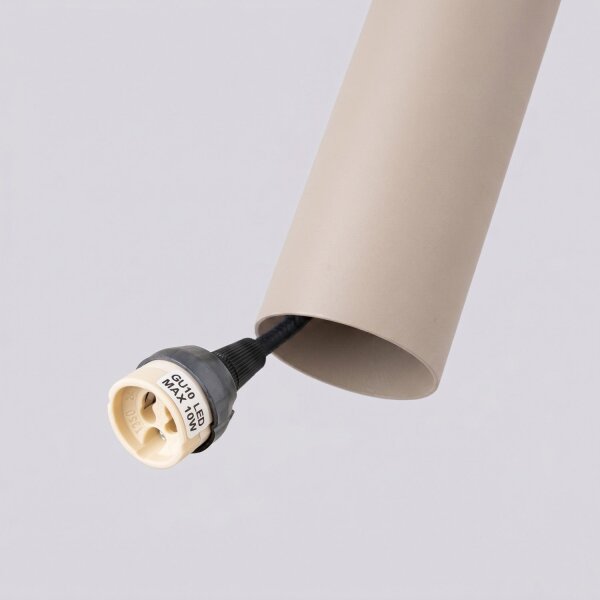 Pendelleuchte Stahl Taupe GU10 Ø8 cm rund wohnlich