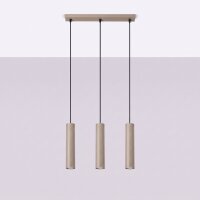 Pendelleuchte Stahl Taupe Modern 3-flammig GU10 L:45 cm