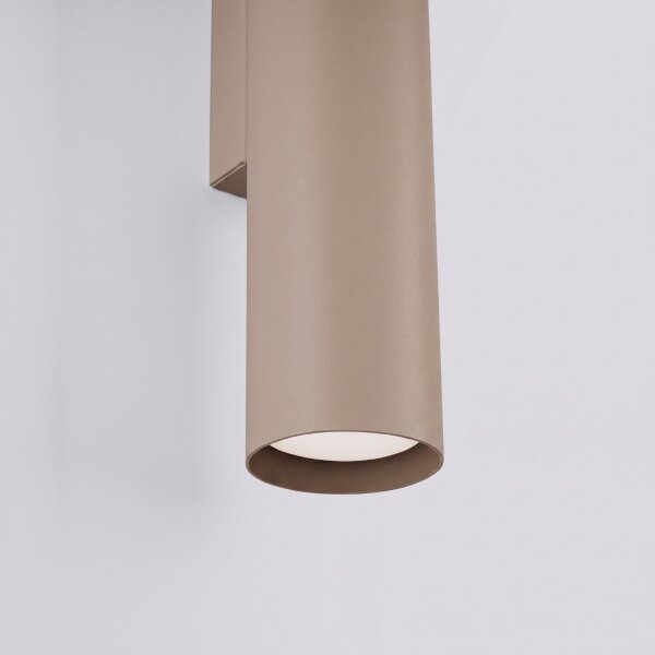 Wandlampe Up Down indirekt Stahl Taupe GU10 T:8 cm