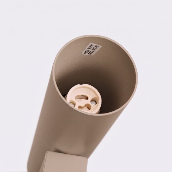 Wandlampe Up Down indirekt Stahl Taupe GU10 T:8 cm