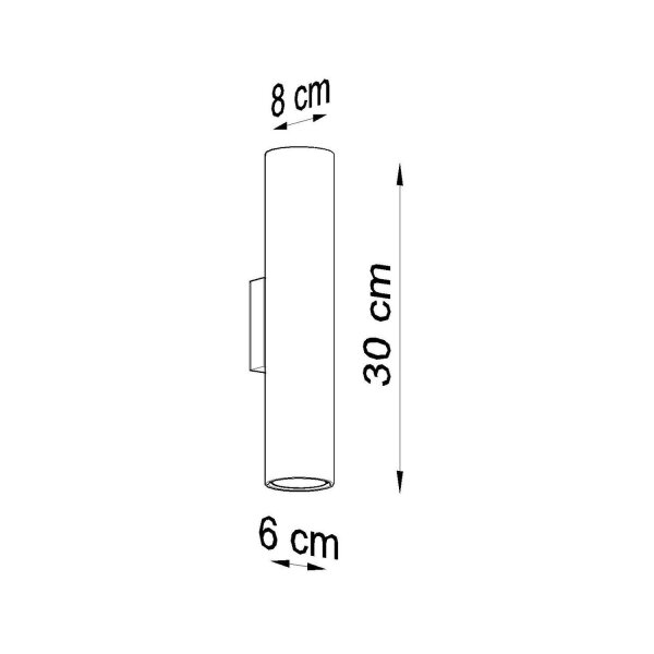 Wandlampe Up Down indirekt Stahl Taupe GU10 T:8 cm