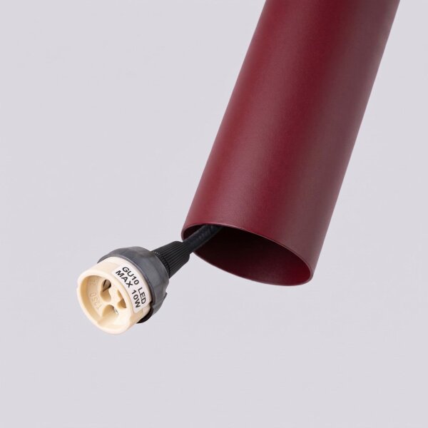 Pendelleuchte Modern Stahl Burgund GU10 L:8 cm wohnlich