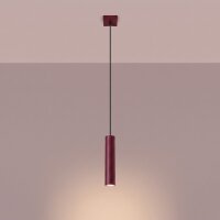 Pendelleuchte Modern Stahl Burgund GU10 L:8 cm wohnlich