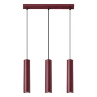 Pendelleuchte Stahl Burgund 3-flammig GU10 L:45 cm