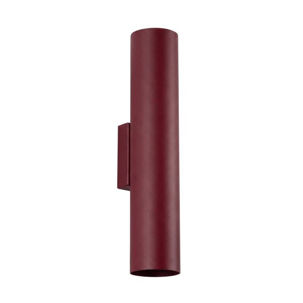Wandlampe Up Down indirekt Stahl Burgund GU10 T:8cm