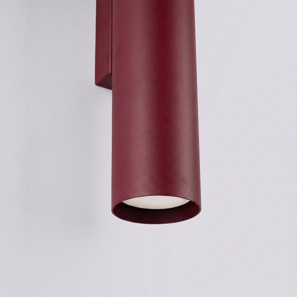 Wandlampe Up Down indirekt Stahl Burgund GU10 T:8cm