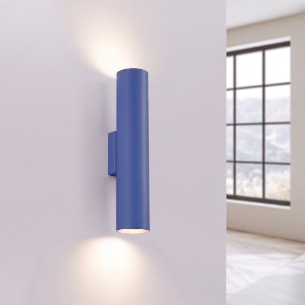 Wandlampe Up Down Stahl Ultramarin 2-flammig GU10 T:8cm