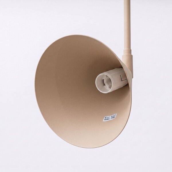 Wandlampe Stahl Taupe Schalter Stecker E14 H:30 cm