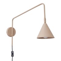 Wandlampe Stahl Taupe Schalter Stecker E14 H:30 cm