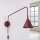 Wandlampe Stahl Burgund Schalter Stecker E14 B:14cm