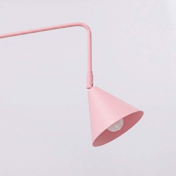 Wandleuchte Stahl Rosa Schalter Stecker E14 H:30cm