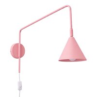 Wandleuchte Stahl Rosa Schalter Stecker E14 H:30cm