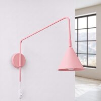 Wandleuchte Stahl Rosa Schalter Stecker E14 H:30cm