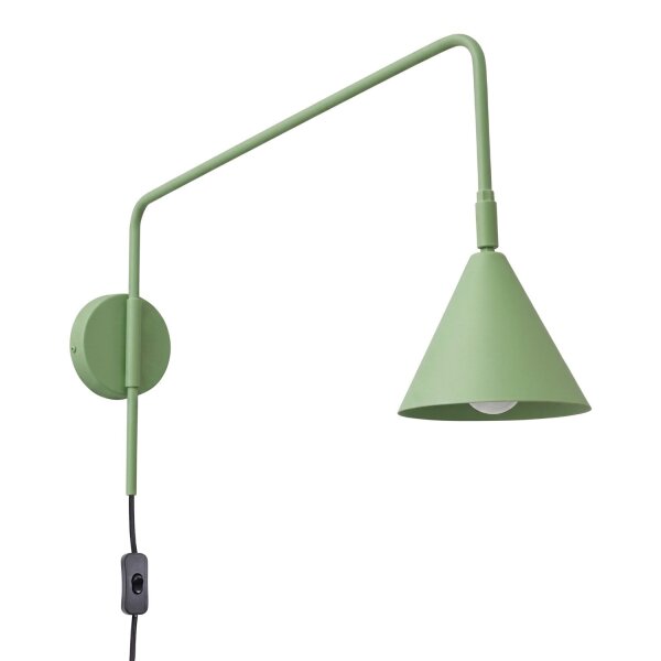 Wandlampe Stahl Salbei Schalter Stecker E14 B:14cm