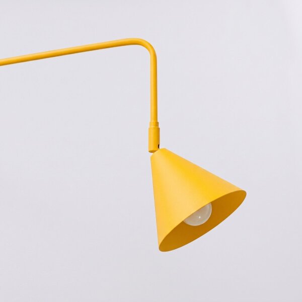 Wandleuchte Stahl Gelb Schalter Stecker E14 T:61cm