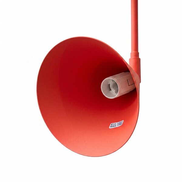 Wandleuchte Stahl Rot Schalter Stecker E14 H:30 cm