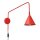 Wandleuchte Stahl Rot Schalter Stecker E14 H:30 cm