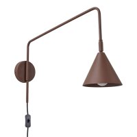 Wandlampe Stahl Braun Schalter Stecker E14 B:14 cm