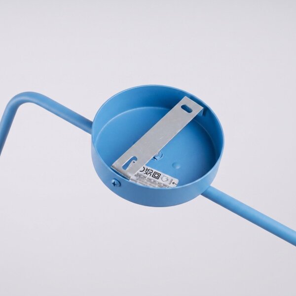Wandlampe Stahl Hellblau Schalter Stecker E14 T:61cm