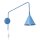 Wandlampe Stahl Hellblau Schalter Stecker E14 T:61cm