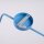 Wandlampe Stahl Hellblau Schalter Stecker E14 T:61cm