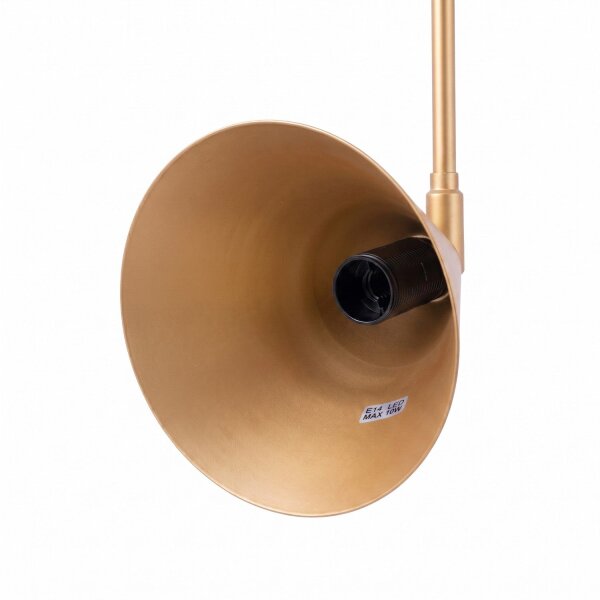 Wandlampe Stahl Gold Schalter E14 H:30 cm wohnlich