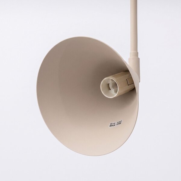 Wandlampe Stahl Taupe Schalter E14 B:14cm wohnlich