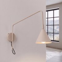 Wandlampe Stahl Taupe Schalter E14 B:14cm wohnlich