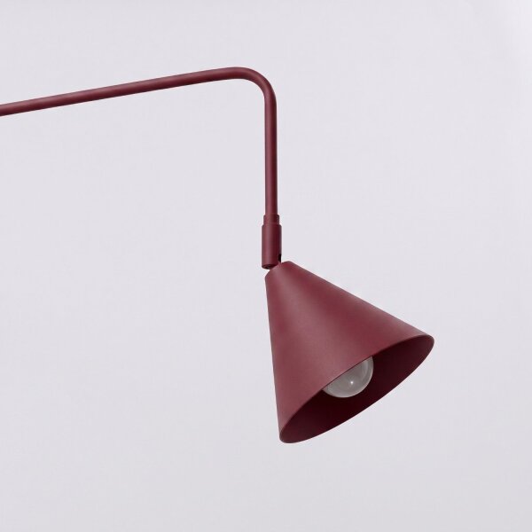 Wandleuchte mit Schalter Stahl Burgund E14 T:61 cm